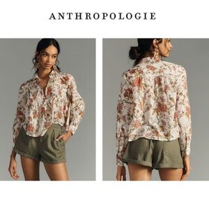 Anthropologie Pilcro Floral Buttondown Blouse